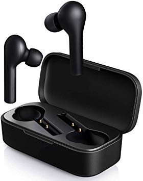 Auriculares Bluetooth, HOMSCAM Impermeable Auriculares Inalámbricos Bluetooth 5.0 QCY HiFi Mini Twins Estéreo In-Ear Bluetooth con Caja de Carga Portátil para iPhone y Android