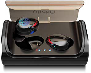 Arbily Auriculares Bluetooth, Auriculares Inalámbricos Bluetooth 5.0 Estéreo Hi-Fi Sonido IPX7 Resistentes al Agua, 90 Horas Autonomía 3000mAH Estuche de Carga