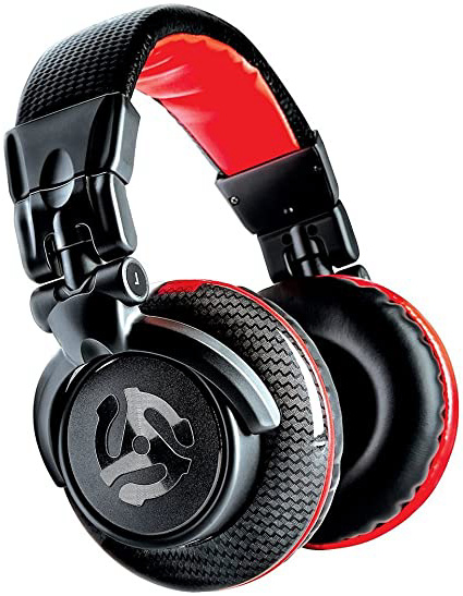 Numark Red Wave Carbon - Auriculares de DJ Ligeros de Alta Calidad y Rango Completo con Diseño Basculante, Transductores de 50 mm, Cable Desmontable, Adaptador de 3,5 mm y Funda Incluidos