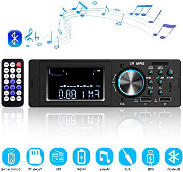 Radio Coche Bluetooth Autoradio Bluetooth, CENXINY Llamadas Manos Libres Control Remoto Radio FM Estéreo de Coche con Reproductor de MP3 USB y Bluetooth 4.0, Soporte iOS y teléfono Android