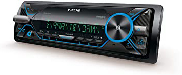 Sony DSX-A416BT - Reproductor multimedia para coche (Bluetooth, NFC, control por voz), Negro/Azul
