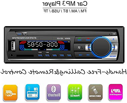 ATian Autoradio Bluetooth, Llamadas Manos Libres Radio FM Estéreo de Coche 60Wx4, Apoyo de Reproductor MP3 4 parlantes / SD / USB / MMC ID3 con Integrado EQ + Control Remoto