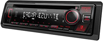 KENWOOD KDC-BT430U, Autorradio Iluminación Roja, Receptor CD, USB, Negro