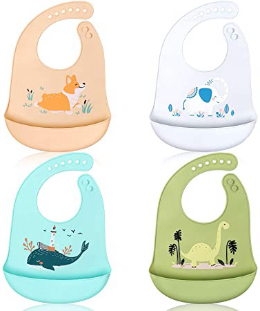 ABirdon 4 Pcs Babero Silicona