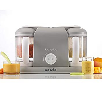 BÉABA Babycook Duo Robot de cocina para bebés 4 en 1- Cocción rápida al vapor 15 min - Capacidad XXL 2200 ml - Gris