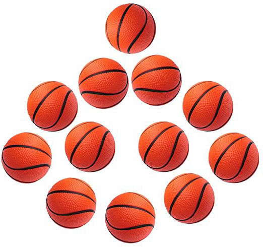 Toyvian 12 unids Pelotas de Apretón Juguete de Espuma de PU Pelota de Baloncesto Pelota de Balonmano Mano Balones de Terapia para Oficina Fiesta Fiesta Favor Niños Mascotas Juguete Regalos 6.3 cm