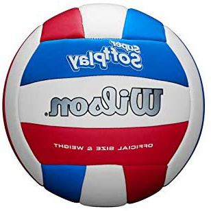 Wilson WTH90219XB Pelota de Voleibol Super Soft Play Cuero sintético Interior y Exterior, Unisex-Adult, Blanco/Rojo/Azul, Tamaño Oficial