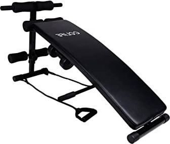 CCLIFE Banco de Ejercicios con Mancuernas y Ligas Banco Abdominales Plegable