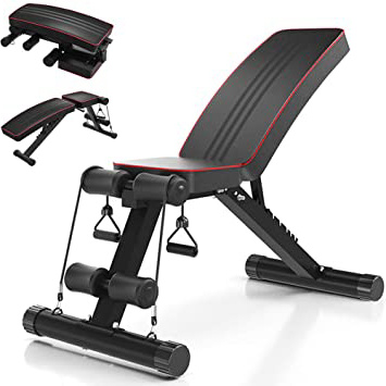 YOLEO Banco de Pesas Ajustable - Bancos de Pesas utilitarios para Entrenamiento de Cuerpo Completo, Plegable Banco de declive Inclinado Prensa para Gimnasio en casa