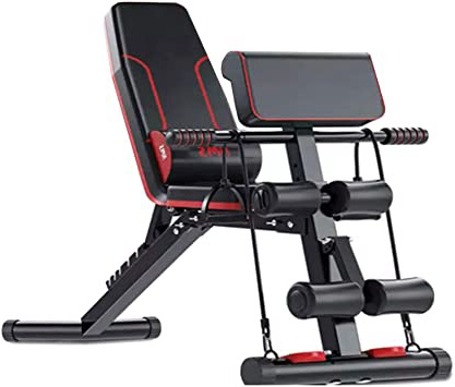 HJHY Banco de Pesas Plegable - Banco de Musculacion Multifunción para Entrenamiento de Cuerpo Entero, Sistema para Entrenar los Abdominales, Compacto Diseño Antideslizante