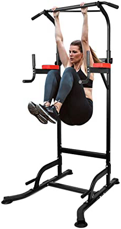 INTEY Power Tower Estación de Fondos Estación Multifunciona de Ejercicios Altura Ajustable para Flexiones, suspensiones, Abdominales, etc, con Estabilidad, Gimnasio en casa -182 x 88 cm
