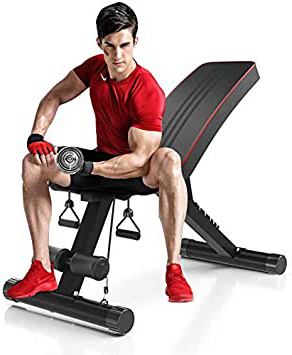 Zagzog Banco de Pesas Plegable Ajustable, 330 Libras Capacidad de declive Banco Inclinado Banco de Ejercicios para Entrenamiento de Fuerza Gimnasio en casa