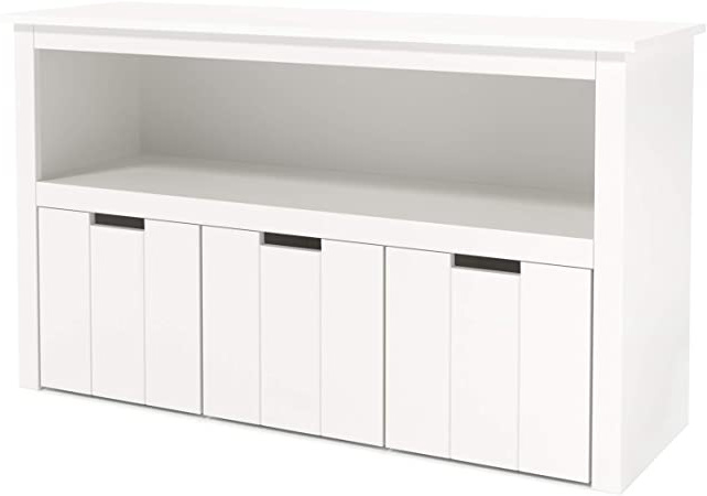 Homfa Armario Almacenaje Armario Madera para Juguetes Organizador para Juguetes con 3 Cajones 1 Estante Blanco 102x33x61.5cm
