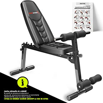 Sportstech BRT500 Innovador Banco de Pesas musculación 8en1 - Diseño único Hecho de Material Acolchado EVA, Plegado Inteligente, diseño Antideslizante, Banco Plano e Inclinado, con Respaldo…
