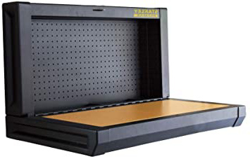 Stanley FMHT81528-1 - Banco de trabajo plegable (fácil montaje en pared, ahorra espacio, hasta 100 kg, ideal para garaje, 90 x 45 cm, con pared perforada para colgar herramientas)
