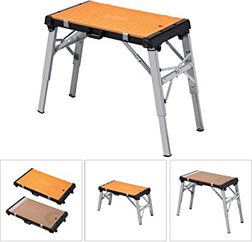 Meister universal de banco de trabajo, 4 funciones en 1 ✓ de banco/mesa de trabajo decoración de pedalada taburete ✓ – Roll Tabla de taller ✓ transporte Roller | 9079600