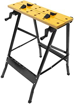 PrimeMatik - Banco de Trabajo con mordaza Ajustable. Mesa Plegable para bricolage. 100 Kg