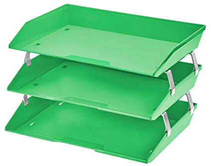 Acrimet Facility Bandeja Portadocumentos de 3 Niveles para Cartas (Color Verde Cítrico)