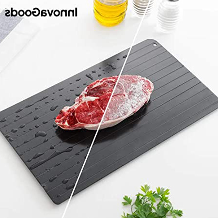 InnovaGoods Placa de Descongelación Rápida de Alimentos, Aleación de Metales, Negro, 35x1x20.5 cm