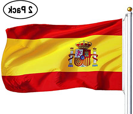 Amison Bandera España Grande, 2pcs Bandera de España, Resistente a la Intemperie, 90 x 150 cm