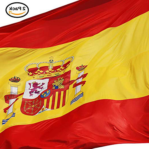Loretta Bandera de España 90 x 150 cm. 2 Unidades - Bandera España Grande. Satén Bandera Resistente a la Intemperie. Bandera española 150x90 cm
