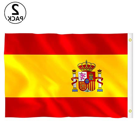 RYMALL Bandera España Grande, 2pcs Bandera de España, Resistente a la Intemperie, 90 x 150 cm