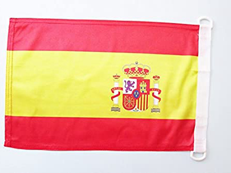 AZ FLAG Bandera Nautica de ESPAÑA 45x30cm - Pabellón de conveniencia ESPAÑOLA 30 x 45 cm Anillos