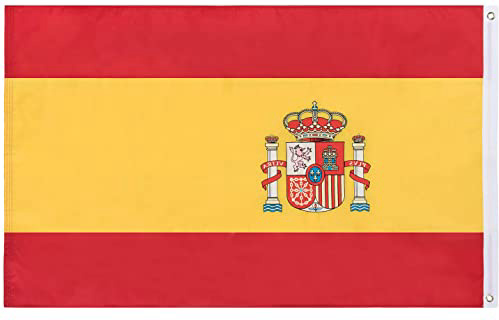Lixure Bandera de España 5'x3' Días Ventosos 5x3ft (150x90cm) Bandera Nacional Nylon 210D Durable para Exterior/Interior Bandera Decorada de los Fans Españoles