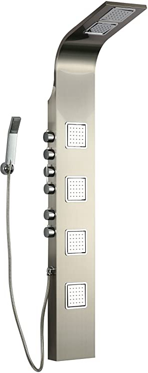 DP Grifería CF-8003 - Columna de Hidromasaje para Ducha (acero inoxidable), Plateado