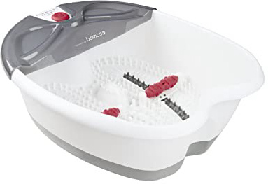 ecomed FS-52E bañera de hidromasaje para pies con reflexología podal, baño de pies eléctrico, función de calor, baño de pies con masaje y calefacción, para pies grandes y un agradable masaje de pies