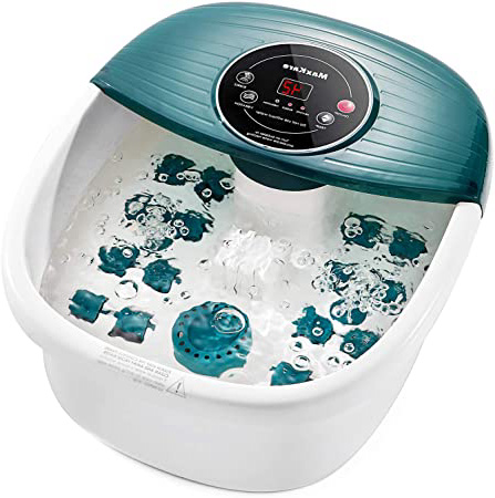 Bañera Para Pies, Hidromasaje de Pies con Masaje de Burbujas y por Vibración, Calentar el Agua, con 16 Masajea Rodillo, Relajación Nerve Decompression Foot
