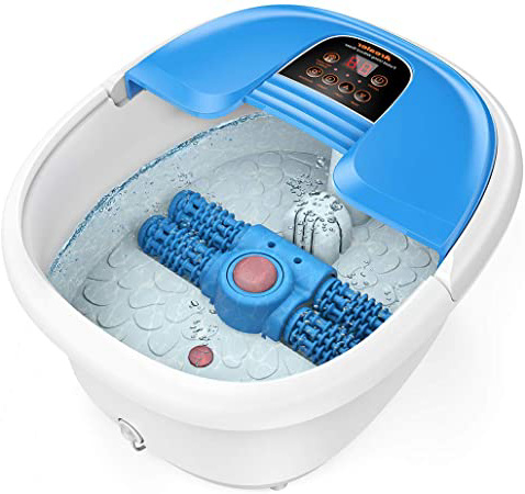 Masajeador AREALER Spa Pies con 3 Velocidades de Masaje Pies, Hidromasaje Pies con Rodillo Automático, Control deTemperatura por Infrarrojo con Burbujas, Uso en Hogar y Oficina para alivar los Pies
