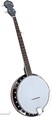 Pudincoco de 5 cuerdas Bluegrass tradicional Banjo occidental Guitarra Ukulele Remo Cabeza Madera de caoba para principiantes o jugadores básicos
