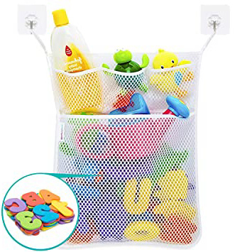 Wemk Números y Letras de Baño, 36 Piezas de Espuma (A-Z, 0-9), con Bolsa de Almacenamiento y 2 Ganchos Adhesivos, para Aprender y Divertirse - Cifras y Letras Educativas para Niños Mayores de 3 Años