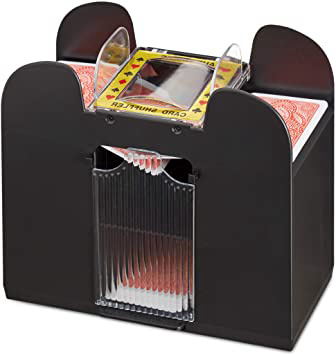 
                
                    
                    
                

                
                    
                    
                        Relaxdays Mezclador de Cartas, Barajador Automático a Pilas, 6 Barajas, Plástico, 18 x 20,5 x 10,5 cm, Negro, Color (10021345)
                    
                

                
                    
                    
                
            