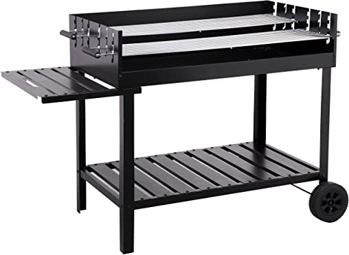 Tepro Atlanta Parrilla Carro Carbón Vegetal Negro - Barbacoa (Parrilla, Carbón Vegetal, Carro, Plancha, Negro, Rectangular)