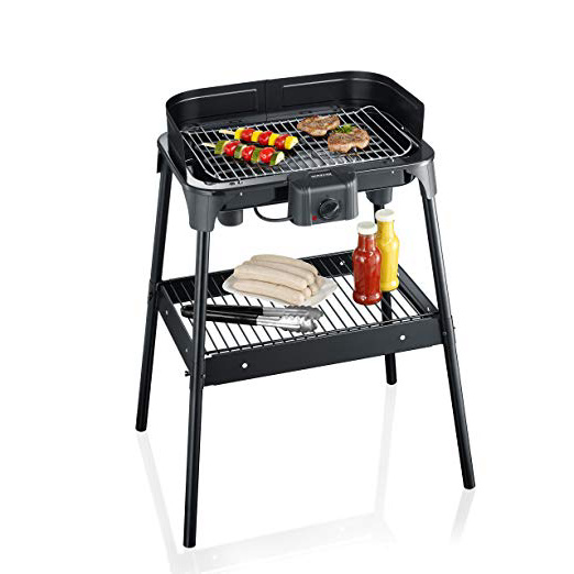 Severin Barbacoa Grill PG 2792 - Barbacoa de Pie, Superficie de Grill, 2500 W, 41 x 26 cm, Negro
