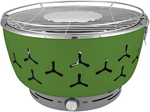 WOLTU Barbacoa de Acero Inoxidable Portátil con Bolsa de Transporte Barbacoa de Carbón al Aire Libre Redonda Sin Humo Barbacoa Eléctrica para BBQ, Exteriores, Camping 35x35x24cm Verde CPZ8117gn