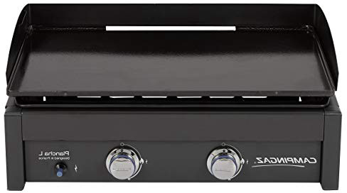 Campingaz Plancha L - Plancha de gas con dos quemadores de acero aluminizado, 7.5 kW de potencia, amplia plancha portátil de acero antiadherente, placa de cocina Teppanyaki