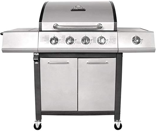 Charles Bentley Premium 5 Quemadores de Gas Barbacoa en Gris Con 1 la Lado Acodado Doble de la Capilla