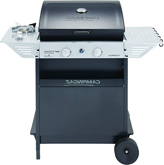 







Campingaz Xpert 200 LS Rocky Barbacoa gas piedra volcanica, parrilla gas con 2 quemadores compactos, 8.2 kW de potencia, 2 parrillas de hierro fundido, 2 mesas laterales y carro de acero






