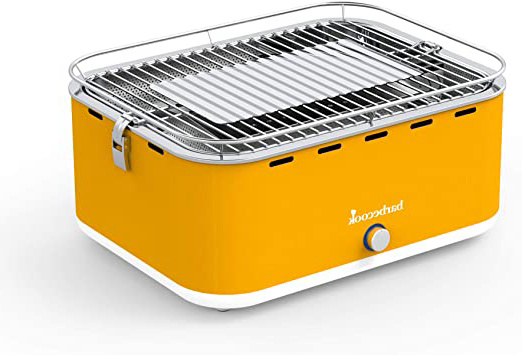 Barbecook Carlo Barbacoa de carbón Vegetal con Bolsa, de Mesa, sin Humo, Amarillo, 43,5 x 33,5 x 20,5 cm, 2235925000