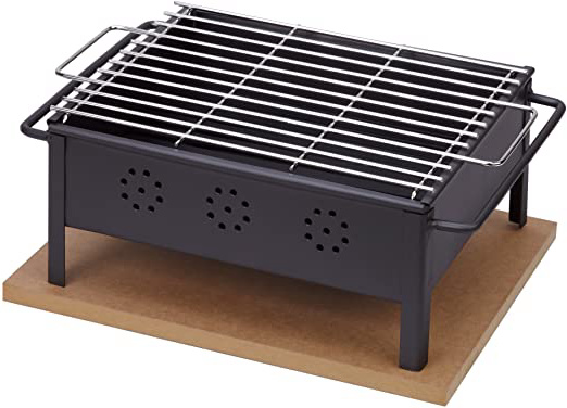 Sauvic 02906 Barbacoa SOBREMESA 30X25 con Parrilla Inoxidable 18/8, Negro, 39.50x27.00x14.00 cm