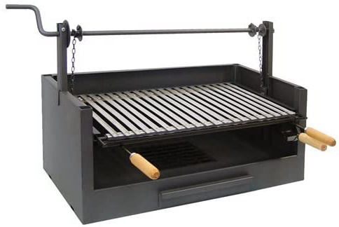 IMEX EL ZORRO 71509 71509-Cajón Barbacoa Elevador, Parrilla INOX, 63 x 75 x 42 cm, Color Negro, 63x75x42 cm