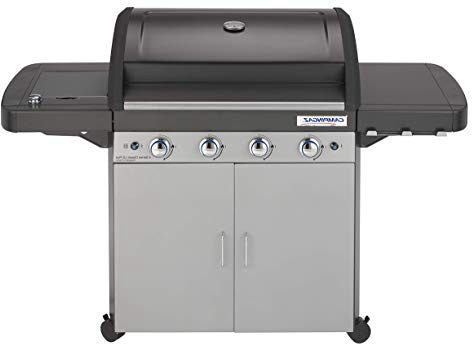 Campingaz 2000015644 4 Series Classic LS Plus - Barbacoa a gas, 4 quemadores de acero Inoxidable, 12.8kW, Sistema de limpieza InstaClean, 4 Ruedas