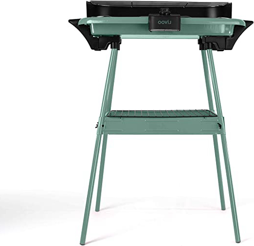 LIVOO - Barbacoa eléctrica con patas verde
