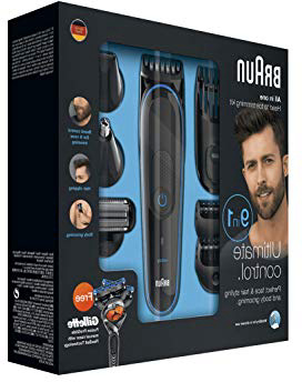 Braun 9 en 1 MGK3085 - Corta Barbas hombre Todo en 1 Recortadora Barba, Depiladora Masculina, Máquina Cortar Pelo, Cortapelos Nariz y Orejas