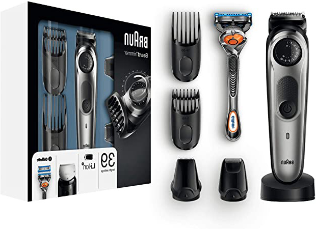Braun BT7040 - Recortadora Barba y Cortapelos para Pequeños Detalles, Miniafeitadora, con Maquinilla Gillette Fusion 5 ProGlide, Negro/Gris
