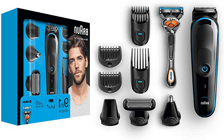 Braun MGK5080 - Recortadora de barba 9 en 1, máquina cortapelos hombre, recortador de vello, nariz y orejas, para detalles, afeitadora corporal