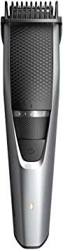 Philips BEARDTRIMMER Series 3000 Barbero BT3216/14 - Depiladoras para la barba (0,5 mm, 1 cm, 3,2 cm, 0,5 mm, Barba larga, Barba corta, Estilo barba de tres días, Gris, Metálico, Plata)